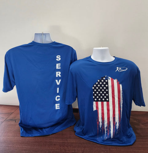 Ripped American Flag w/Service