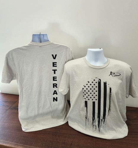 Ripped American Flag w/Veteran