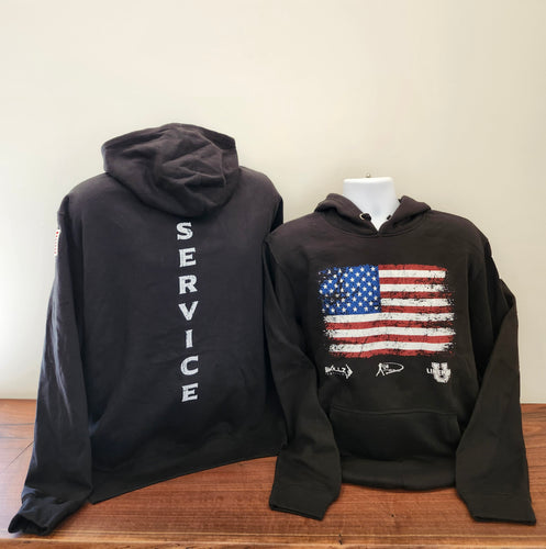 Vintage American Flag w/Service SweatShirt